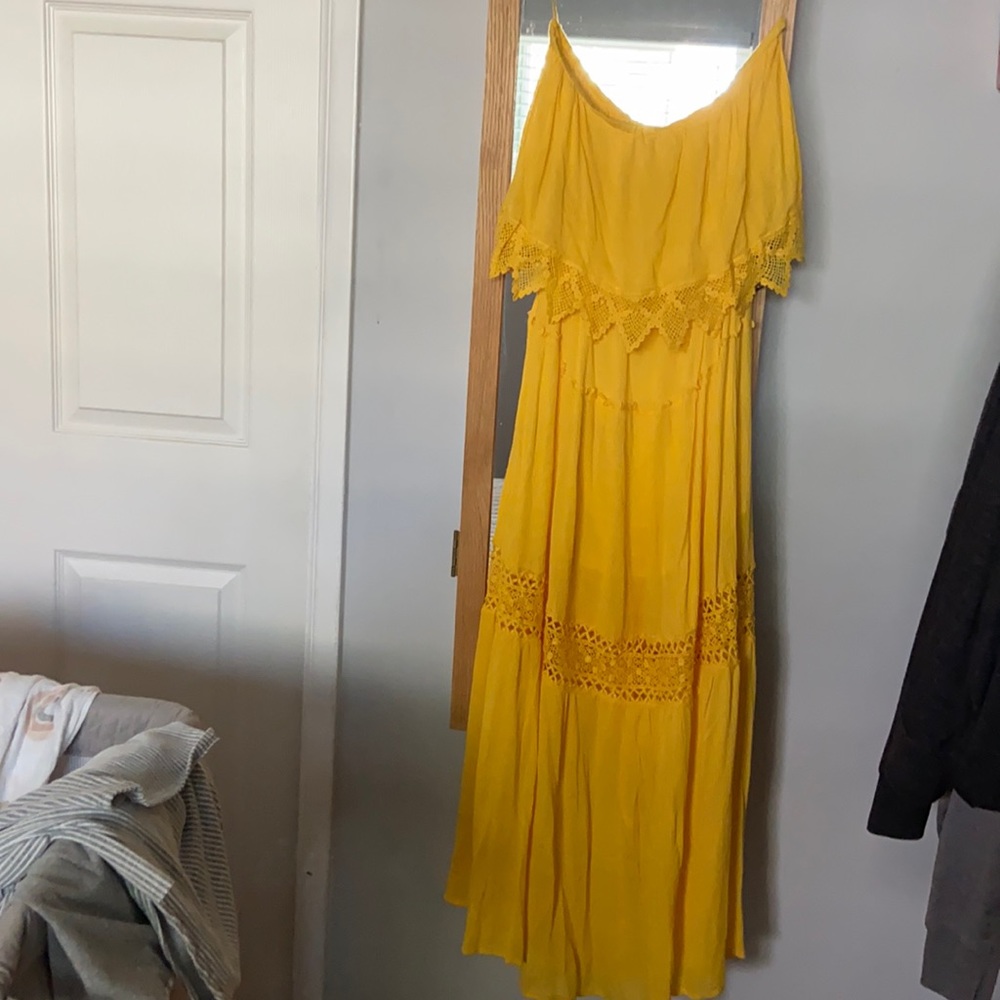 Boho yellow maxi dress